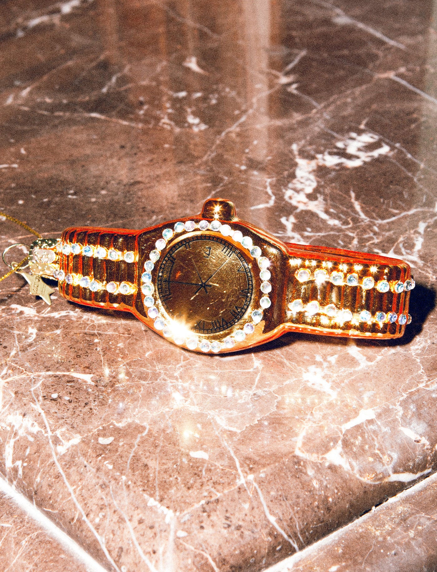 Kerstornament - Vondels Horloge met Diamanten