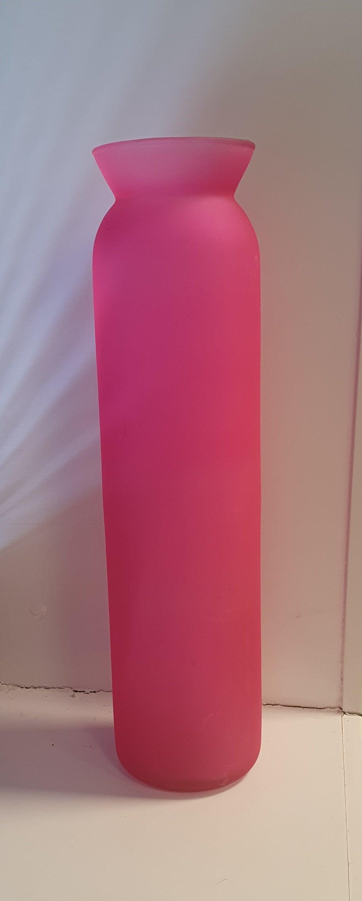 Vaas - Neon roze glas 31cm hoog