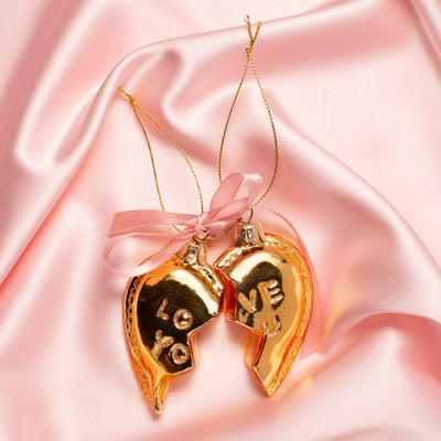 Kerstornament - Vondels Gouden Hart "Love You"