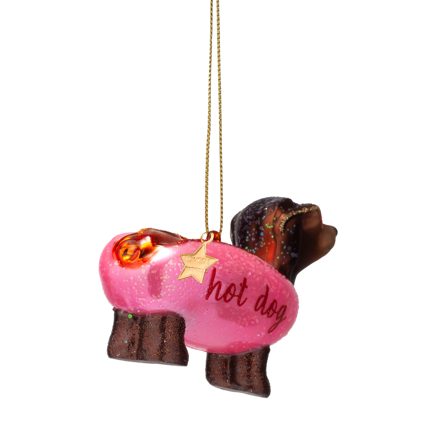 Kerstornament - Vondels Teckel "Hot Dog"