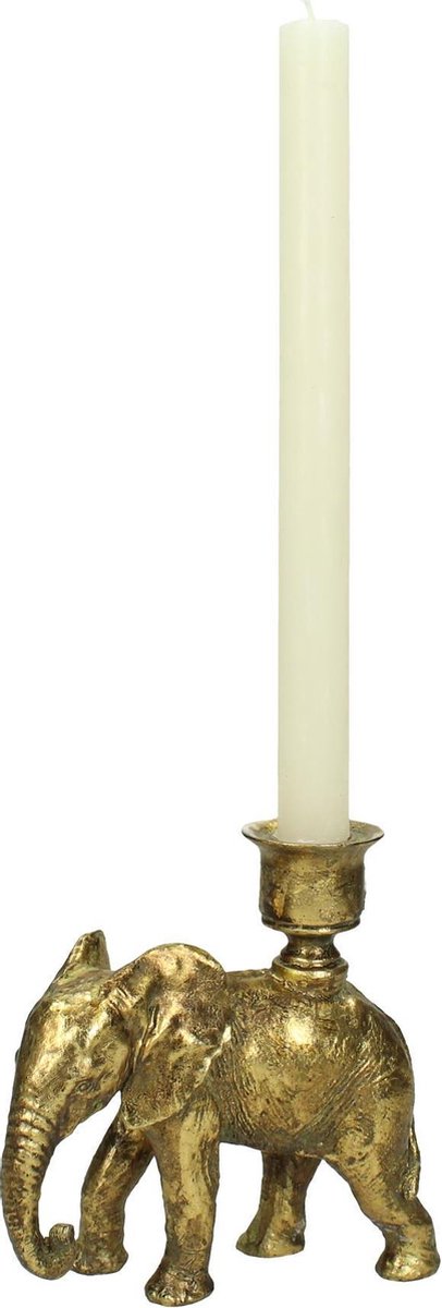 Kandelaar - Olifant goudkleurig Polyresin
