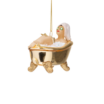 Kerstornament - Vondels Woman in Shiny Gold Bath