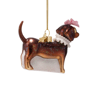 Kerstornament - Vondels Hond met Parels