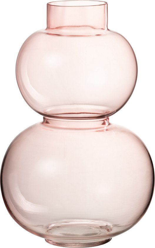 Vaas - Pleasure of Living Glas bol roze 28.5cm