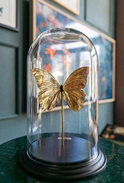 Artwork - Unieke 24kt bladgoud vergulde blauwe Morpho-vlinder