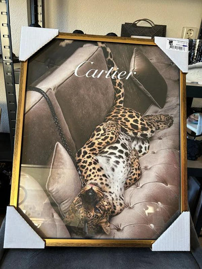 Fotolijst in het goud Cartier - met Luipaard liggend 42x52cm - JungleHome