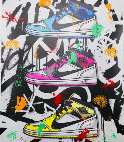 Artwork - NOBLE$$ (1990) Sneakers '3 pair of Jordan Off White' - JungleHome