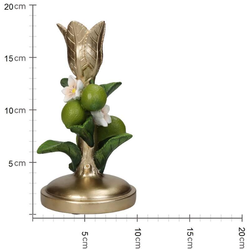 Kandelaar - Limoen met bloem