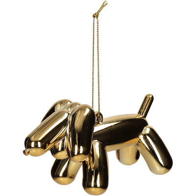 Kerst decoratie hanger  - Hond Ballon goud