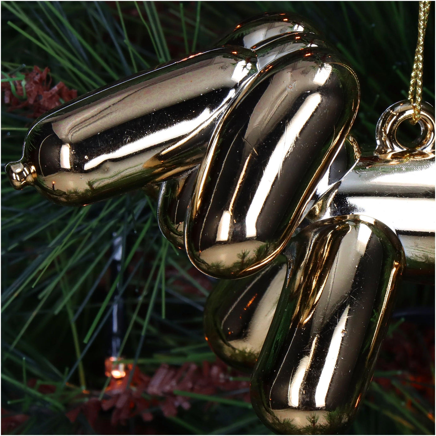 Kerst decoratie hanger  - Hond Ballon goud