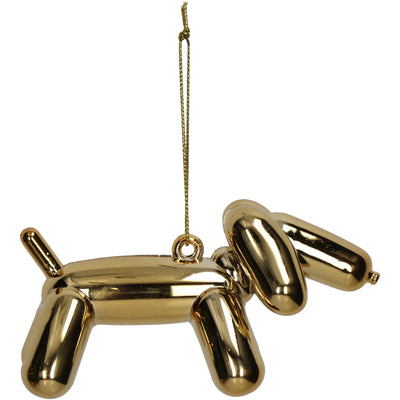 Kerst decoratie hanger  - Hond Ballon goud