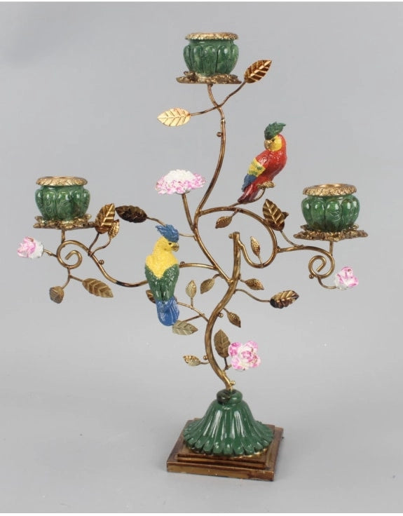 Kandelaar - Parrots Geel en Rood Multi