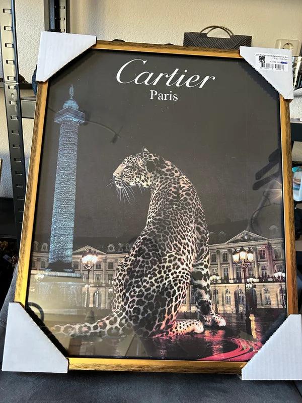 Fotolijst in het goud Cartier Paris - met Luipaard 42x52cm - JungleHome