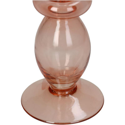 Kandelaar - Glas Perzik 10x10x40cm