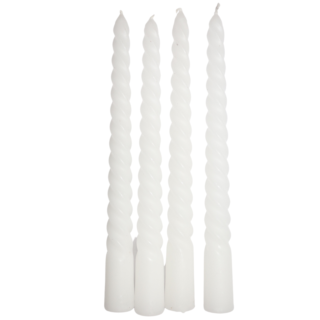 Swirl kaarsen set van 4 - Wit