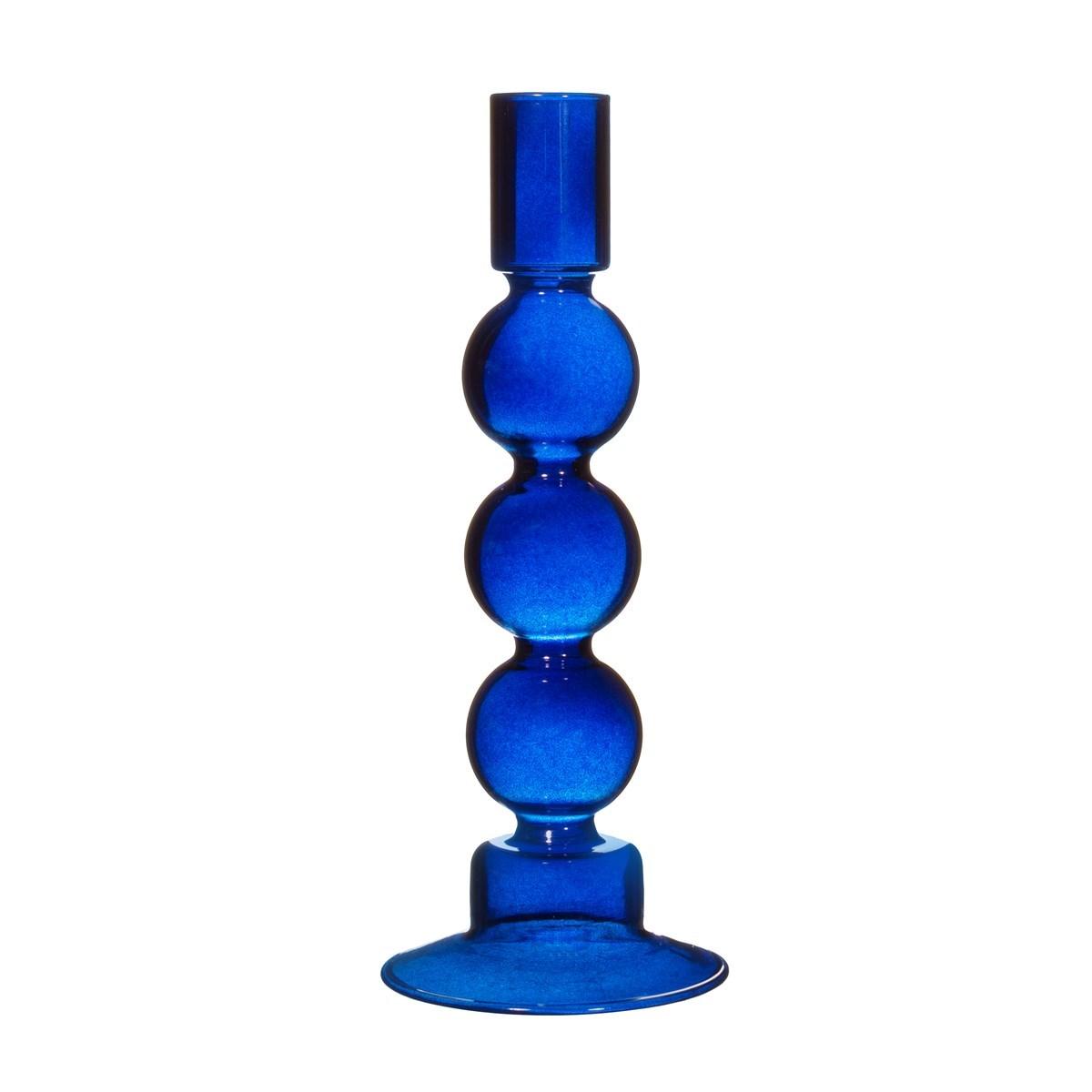 Kandelaar - Grandmillennial glas bubbels Blauw - JungleHome