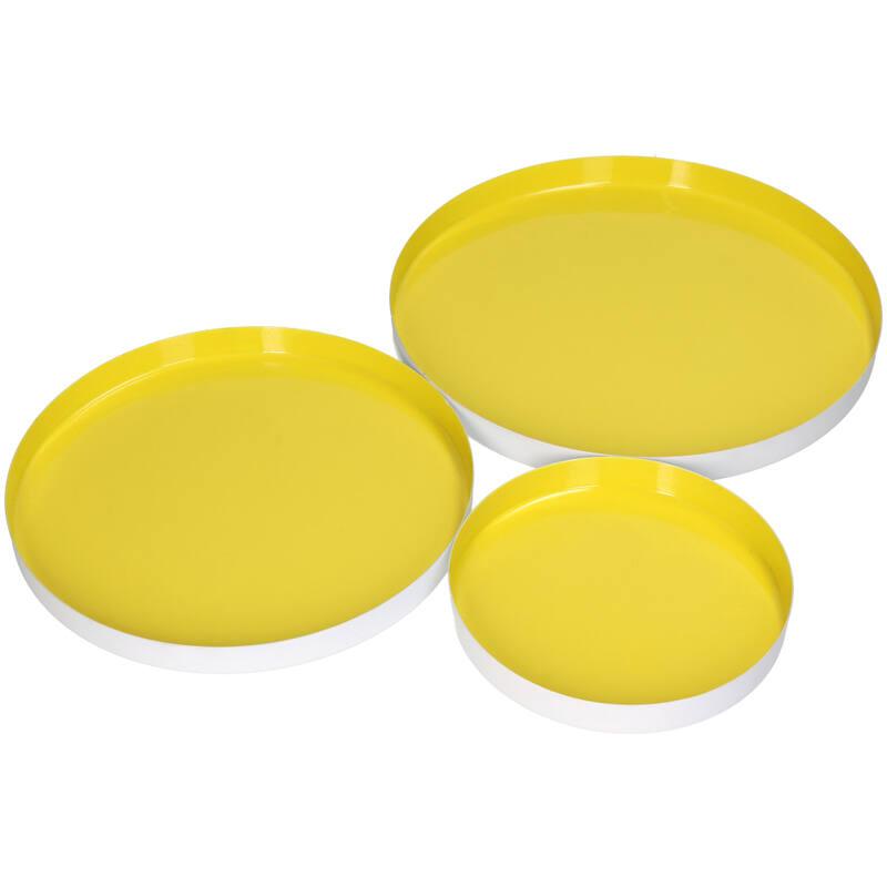 Dienblad - set van drie geel