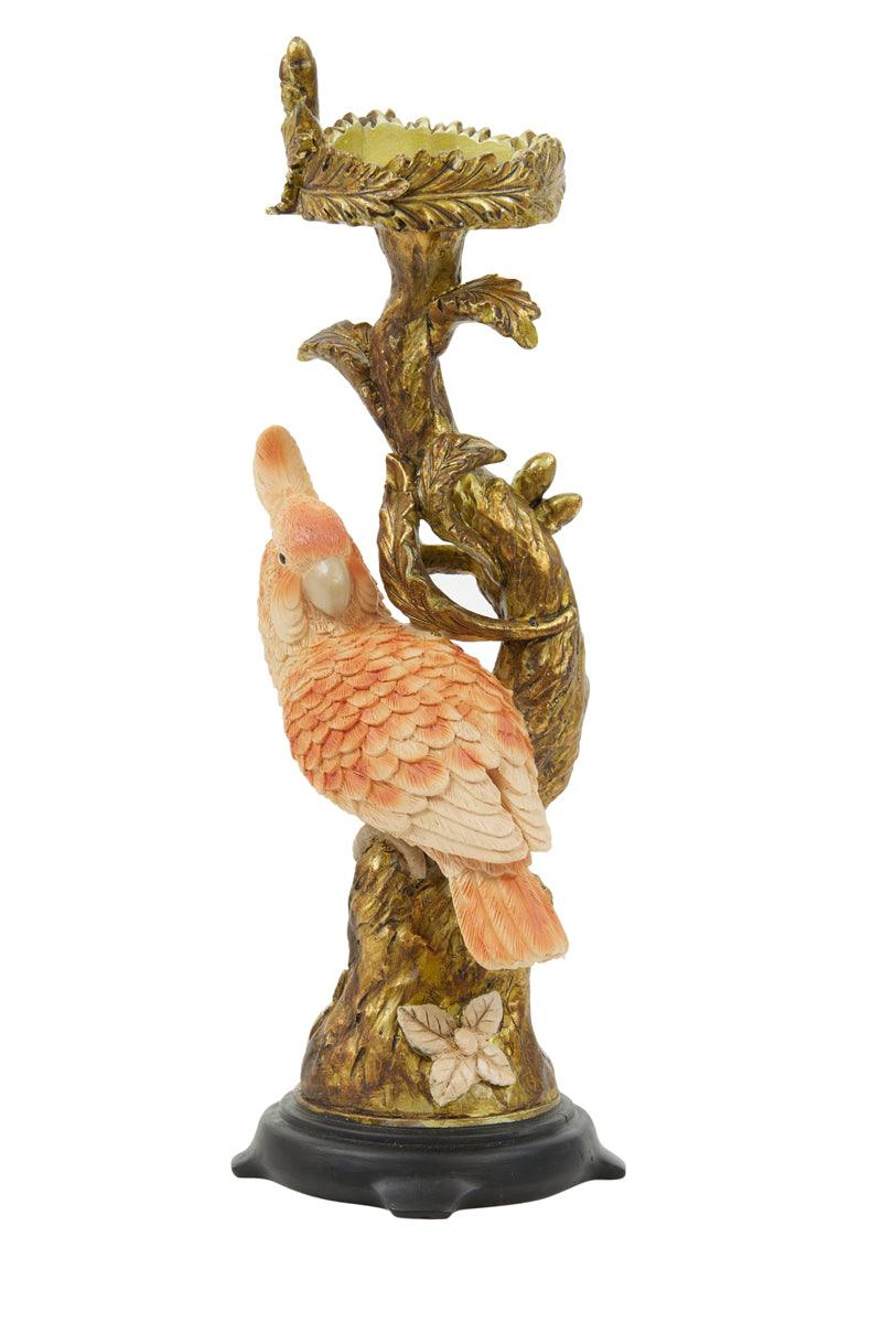 Kandelaar - Parrot goud perzik achter klein